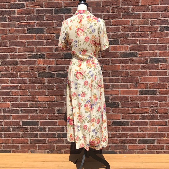 Jennifer James Vintage Midi / Maxi Cottagecore Boho Feminine Floral Dress - Picture 4 of 8